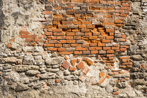 Wand mit alten Ziegeln als Hintergrund