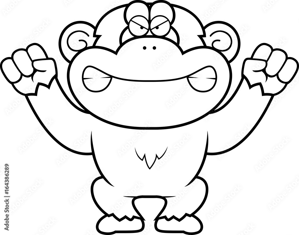 Fototapeta premium Angry Cartoon Chimp