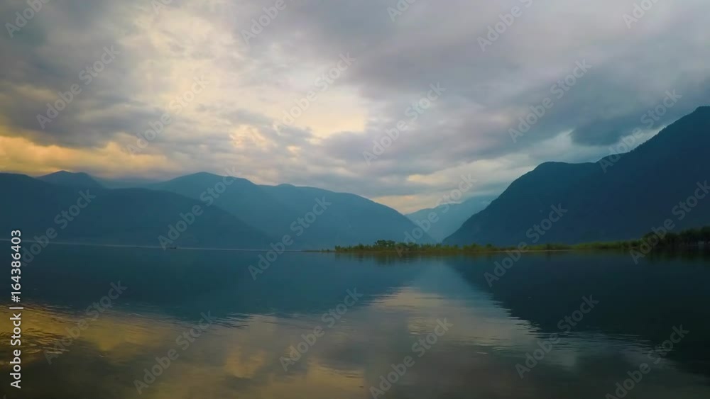 Sunset on the lake Teletskoe, Altai nountains Sunset on the lake Teletskoe, Altai nountains