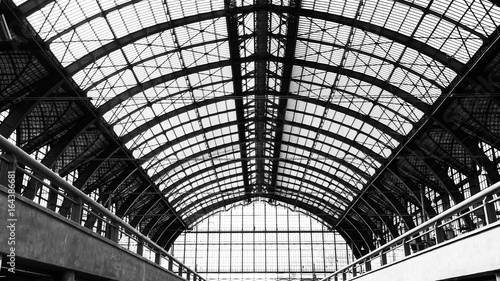 The iron construction above the Centrale Station in Antwerp.
