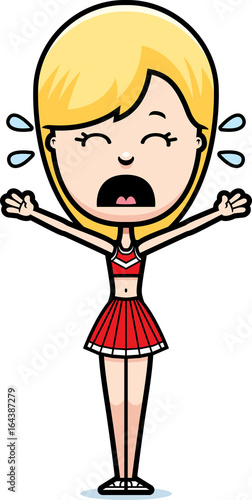Scared Cartoon Cheerleader