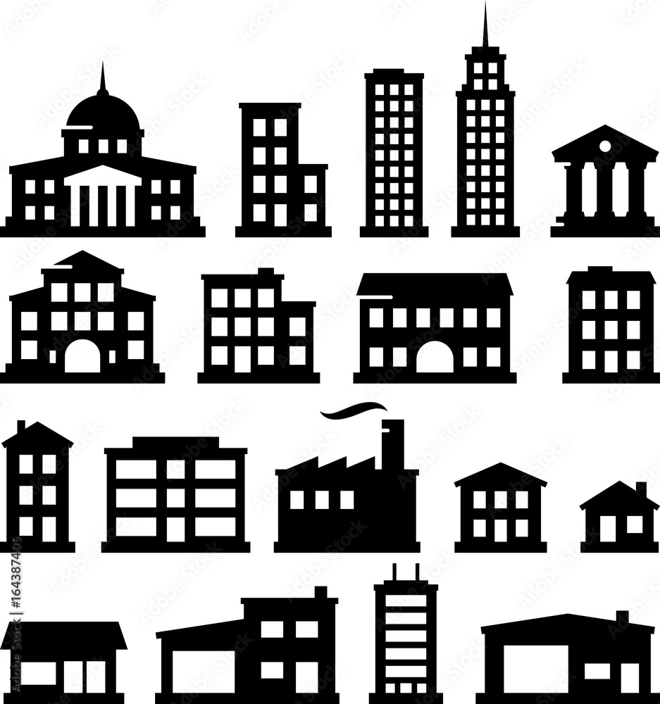 Buildings Icons - Black Series