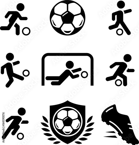 Football / Soccer Icons - Black Series