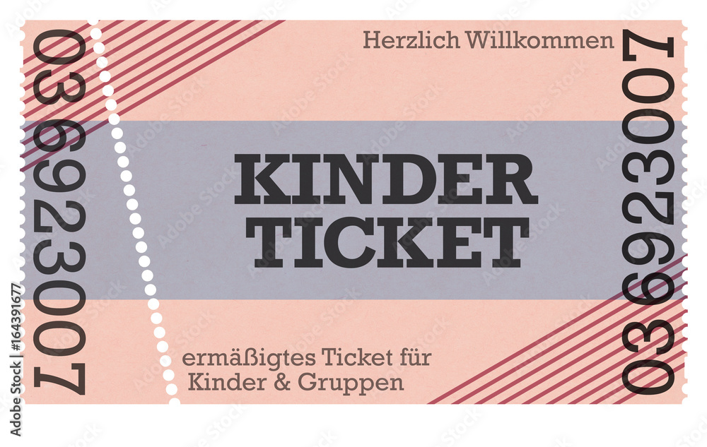 Kinderticket, Kinder Eintritt, Eintrittskarte -Vintage Design Retro Style Classic Ticketshop - Stock Illustration | Adobe Stock