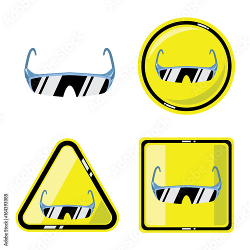 Warning sign of using dark glasses to defense the eyes