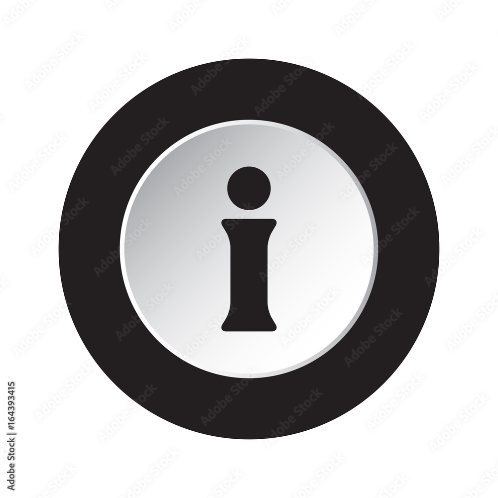 round black and white button - information symbol round black and white button - information symbol