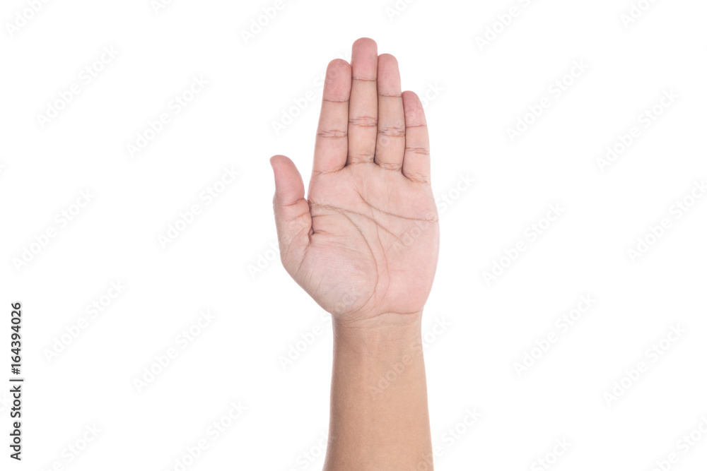 Man hand sign isolated on white background Man hand sign isolated on white background