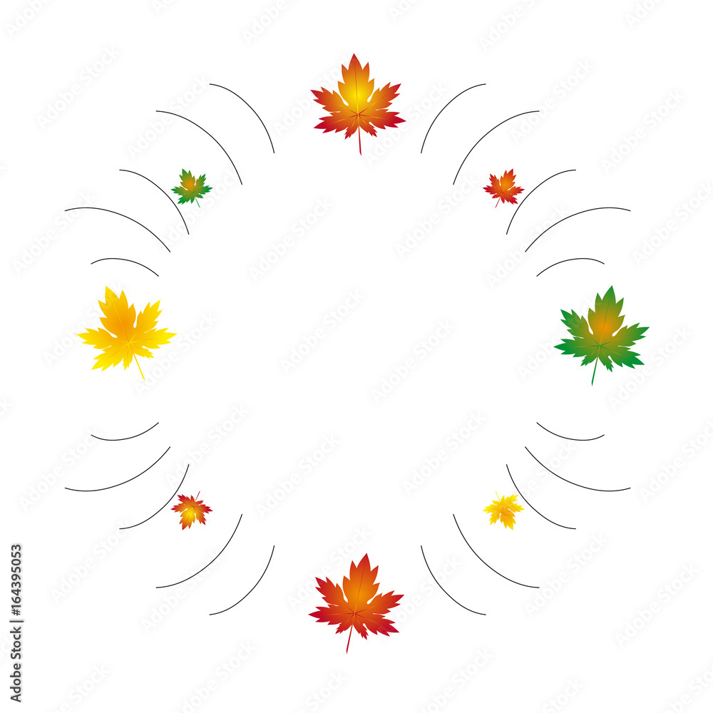 Circle of maple leaf card background