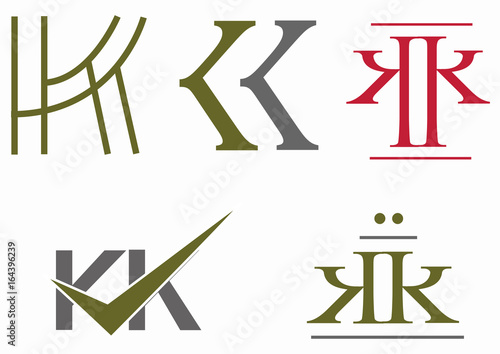 LOGO for letter K,  para logotipo, marca, icono empresarial y elementos de diseño gráfico vectorial aislado sobre fondo blanco