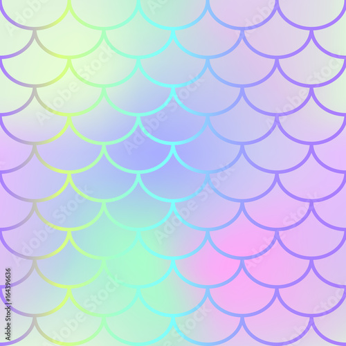 Mermaid vector background for beach party or summer wedding design. Fish scale seamless pattern.