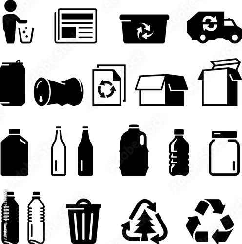 Recycling Icons - Black Series