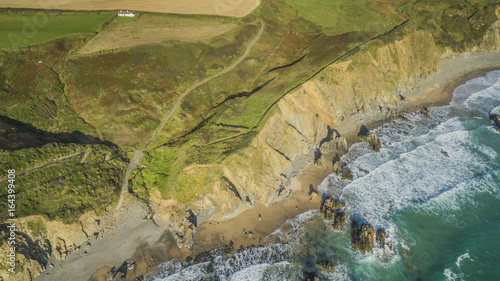 Aerial view of Marloes Sands, Pembrokeshire, Wales, UK 24.09.2015 