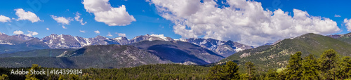Sunny Valley. Scenic panorama of the Rocky Mountains