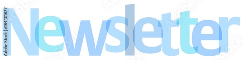 Newsletter banner blue on a white background.