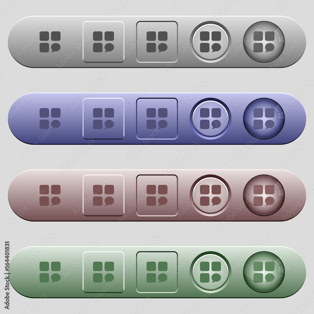 Message component icons on horizontal menu bars Message component icons on horizontal menu bars