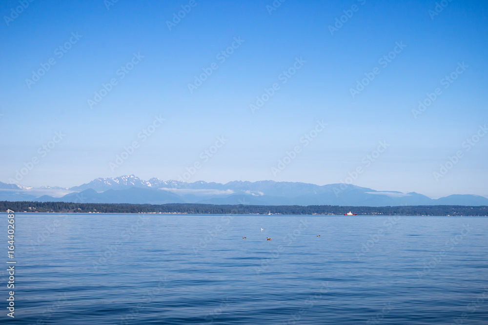 View of The Olympic Mountains accross Puget Sound