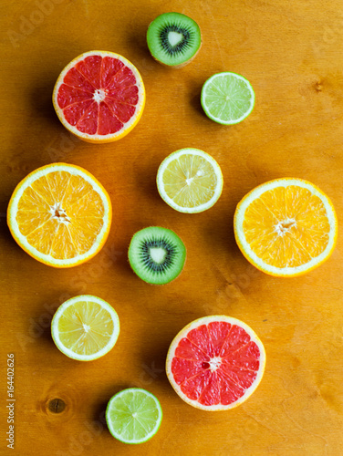 Fototapeta Naklejka Na Ścianę i Meble -  Fresh citrus fruits lemon, lime, orange, grapefruit