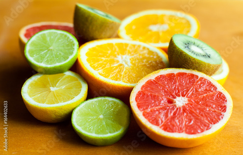 Fresh citrus fruits lemon, lime, orange, grapefruit