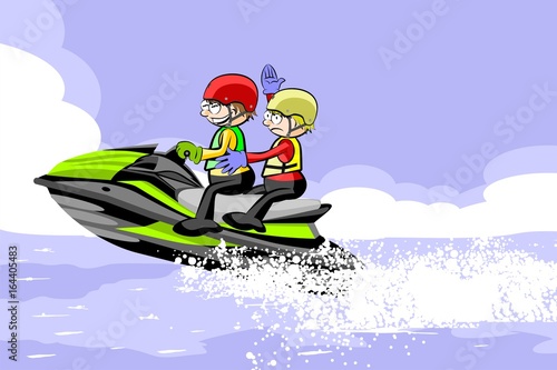 Man driving jet ski in the water
