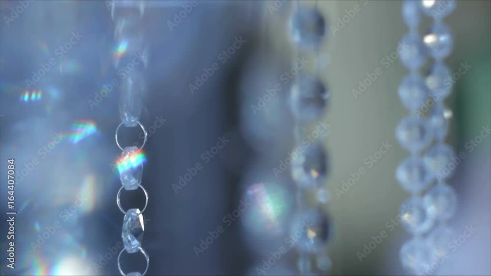 Crystal pendants decoration, decor elements close-up. Crystal pendants decoration, decor elements close-up.