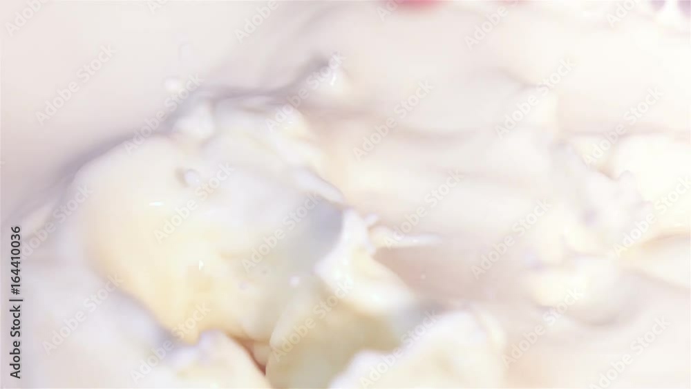 High quality video of slices of banana falling into milk in real 1080p slow motion 250fps High quality video of slices of banana falling into milk in real 1080p slow motion 250fps