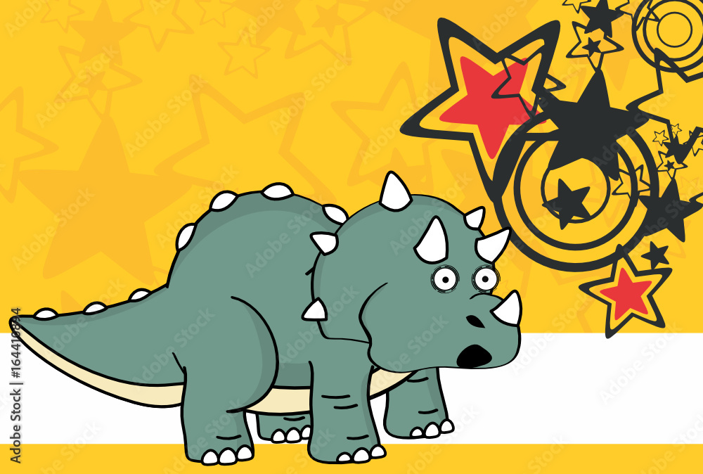 Fototapeta premium cute baby triceratops cartoon expressions set in vector format very easy to edit 