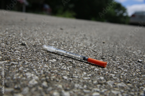 Hypodermic needle left in the street 