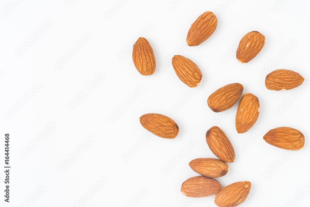 Almonds isolated on white background Almonds isolated on white background
