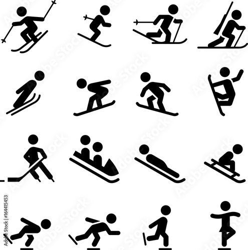 Snow Sports Icons - Black Series