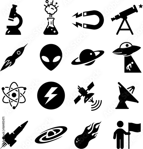 Space and Science Icons - Black Series
