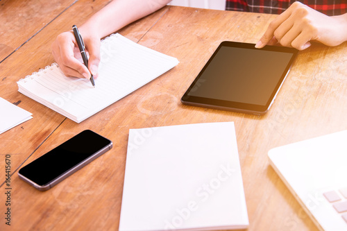 Businesswoman working at modern office.