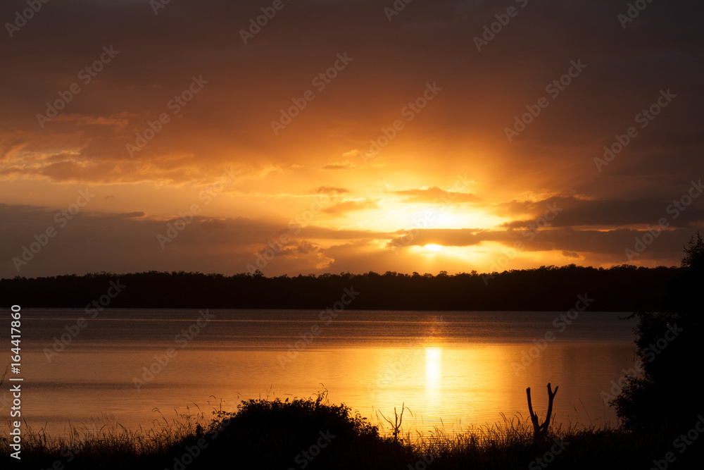 Sunrise at Lake Samsonvale, Queensland