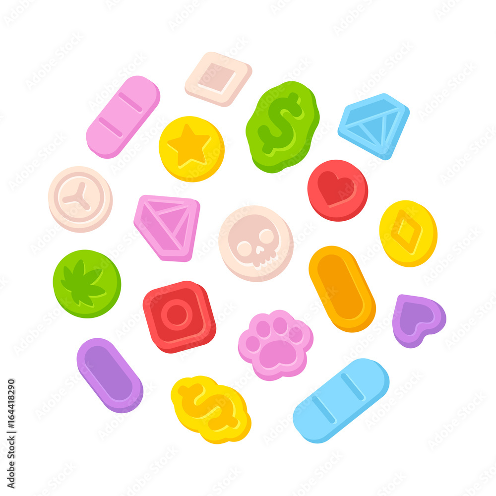 Ecstasy MDMA pills Stock Vector | Adobe Stock
