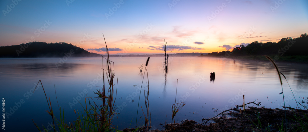 Sunrise at Lake Samsonvale, Queensland