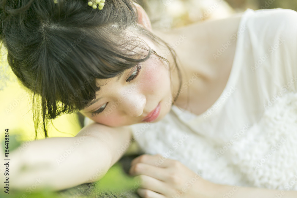 Naklejka premium 草原の花嫁