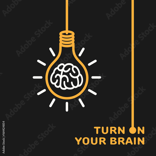 Brain in bulb logo