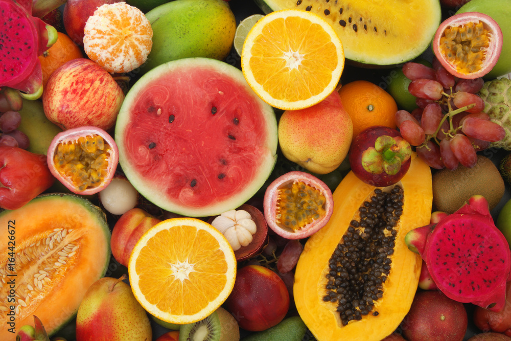 Many fresh fruits Many fresh fruits