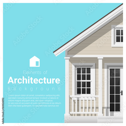 Elements of architecture background with a small house , vector ,illustration 