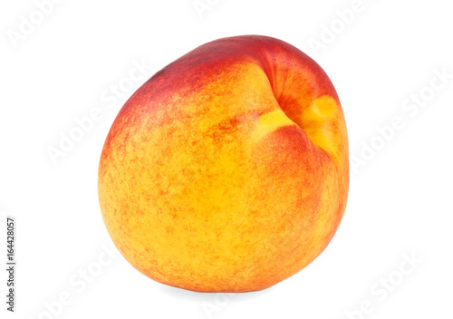 Nectarine fruit isolated on a white background, close up
