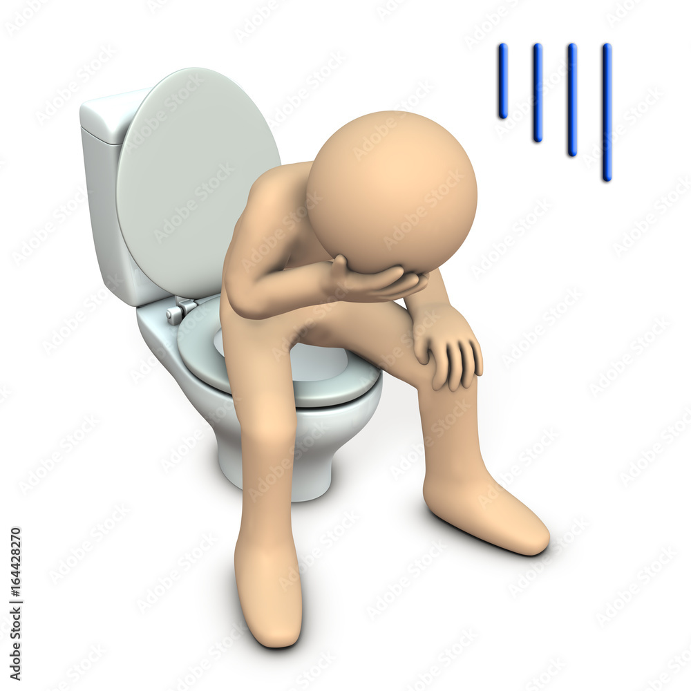 トイレに座る体調不良の人物 Stock イラスト Adobe Stock