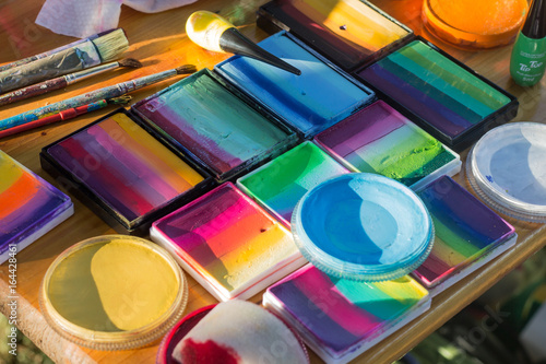Face and body painting for kids. Color palette.