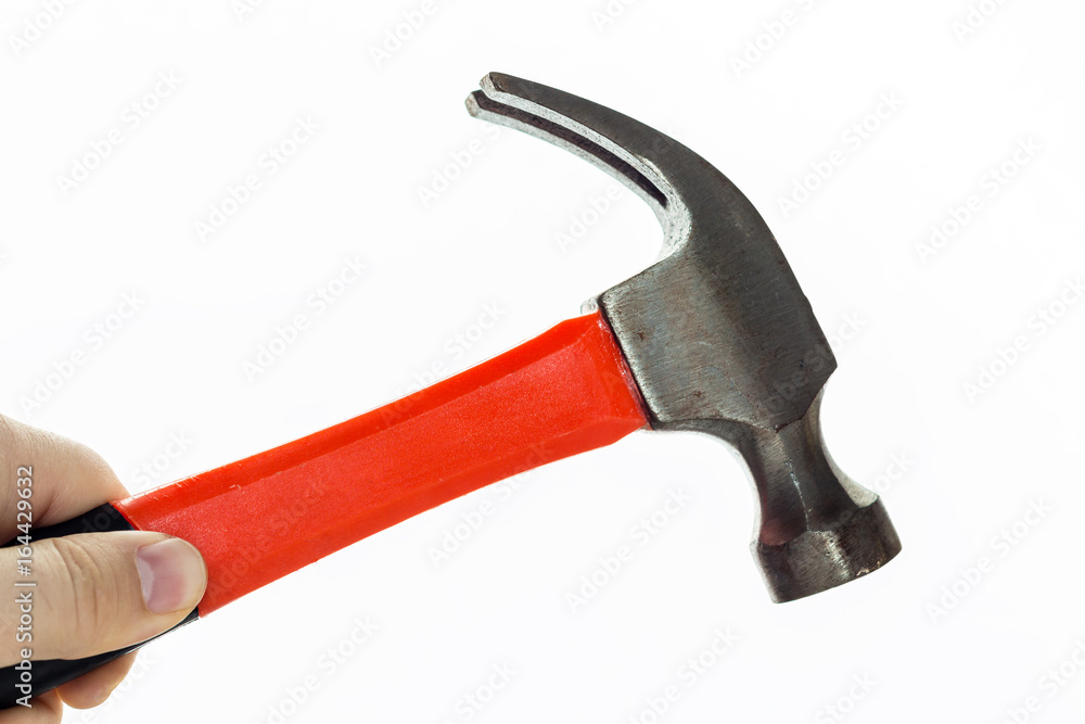 A hammer isolated on a white background A hammer isolated on a white background