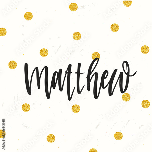 Hand drawn calligraphy personal name Matthew