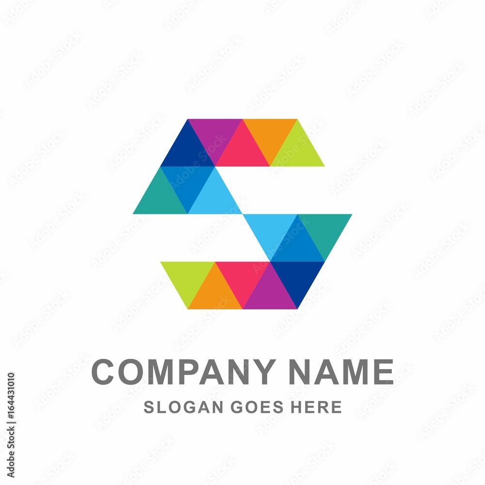 Monogram Letter S Geometric Colorful Infinity Triangle Motif Pattern Interior Business Company Stock Vector Logo Design Template Monogram Letter S Geometric Colorful Infinity Triangle Motif Pattern Interior Business Company Stock Vector Logo Design Template