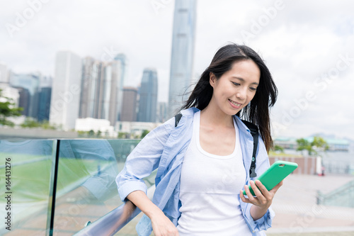 Woman use of mobile phone