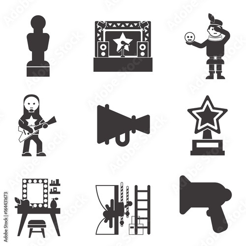 show business icon set