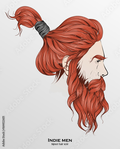 indie men hipster hair style design on gray background Stock Vector | Adobe  Stock