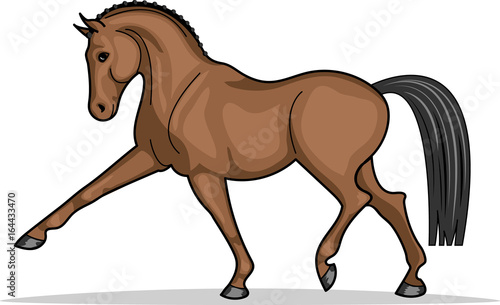 Sketch a trotting horse.