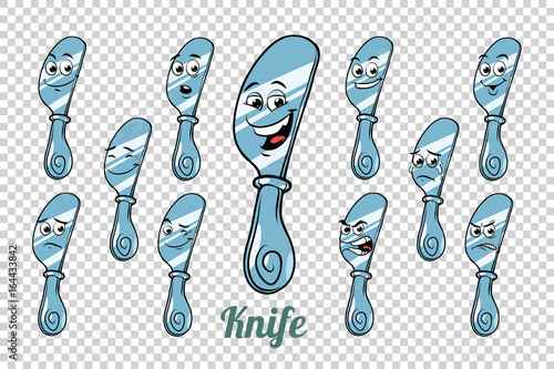 table knife emotions characters collection set