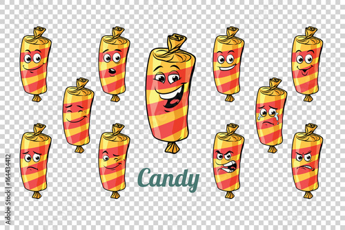 confectionery sweet candy in the wrapper emotions characters col